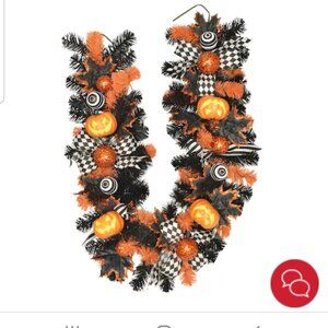 RARE MICHAELS 6' HALLOWEEN FALL AUTUMN JACK O LANTERN PUMPKIN GARLAND DECOR